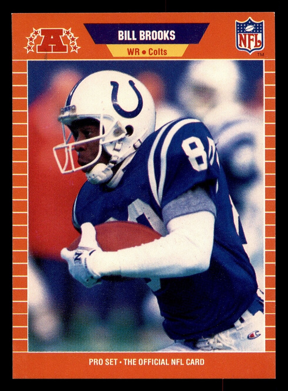 1989 Pro Set 158 Bill Brooks Football Trading Card Colts WR Vintage